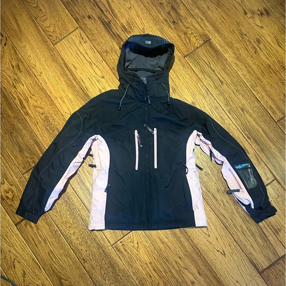 Roots Canada Black and Pink Ski Jacket, Woman’s size small. - Picture 1 of 6